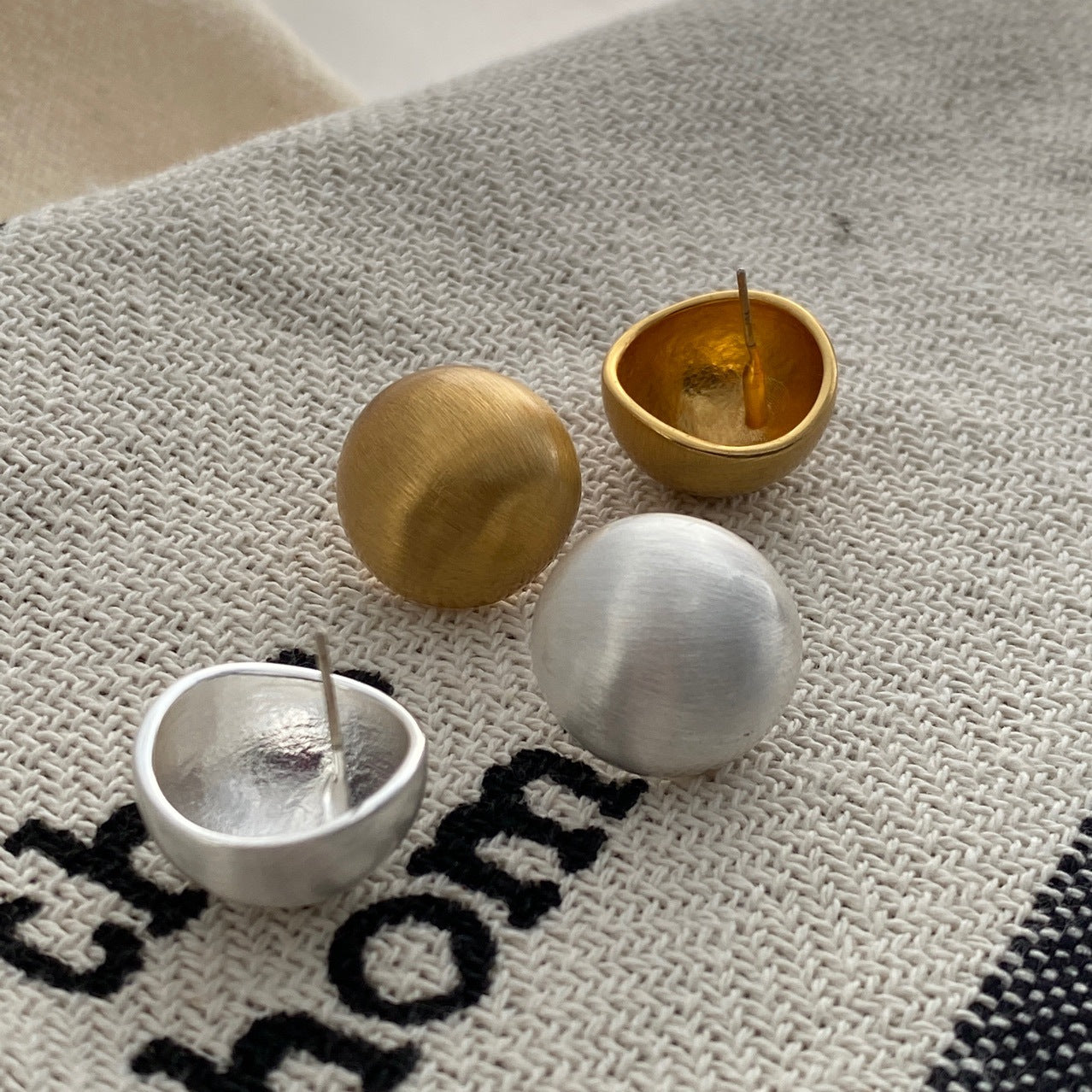 Frosted Textured Ball Earrings - Modingo Modingo