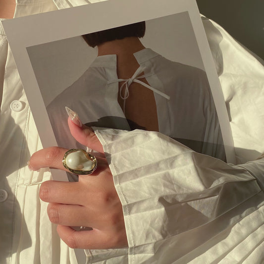 Large Irregular Baroque Pearl Open Ring - Modingo Modingo