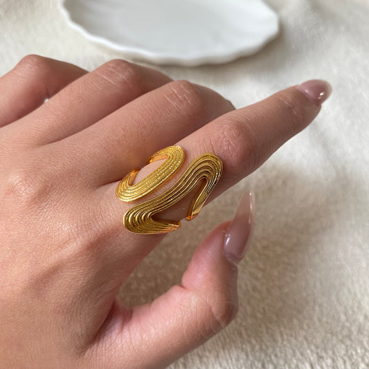 Line Design Gold Open Ring - Modingo Modingo