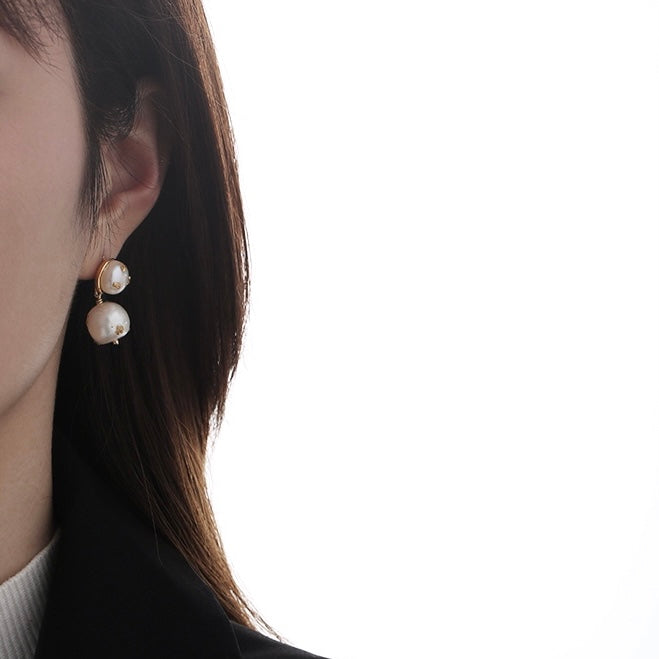 French Elegant Baroque Pearl Earring - Modingo Modingo
