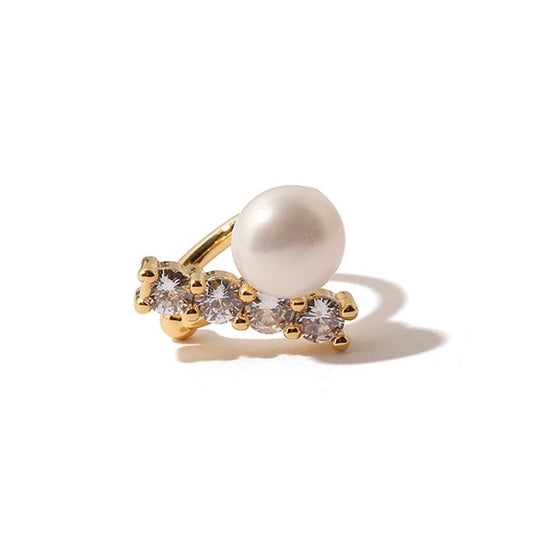 Zircon and Pearl Ear Cuff