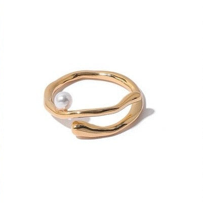 Simple Line Pearl Ring