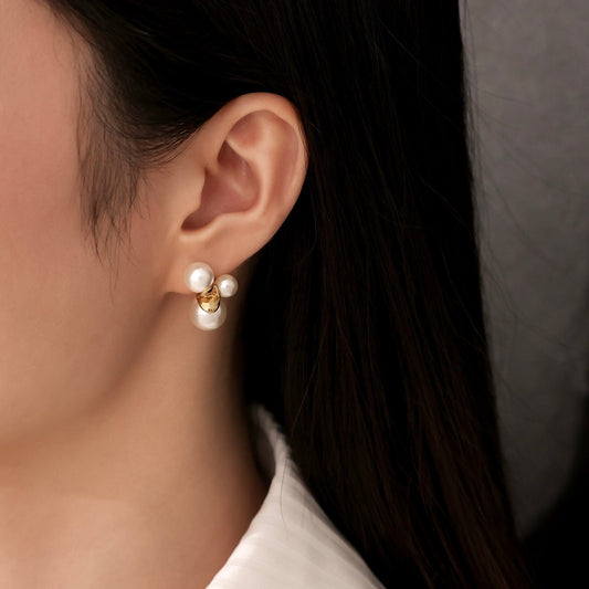 Stacked Pearl Earrings