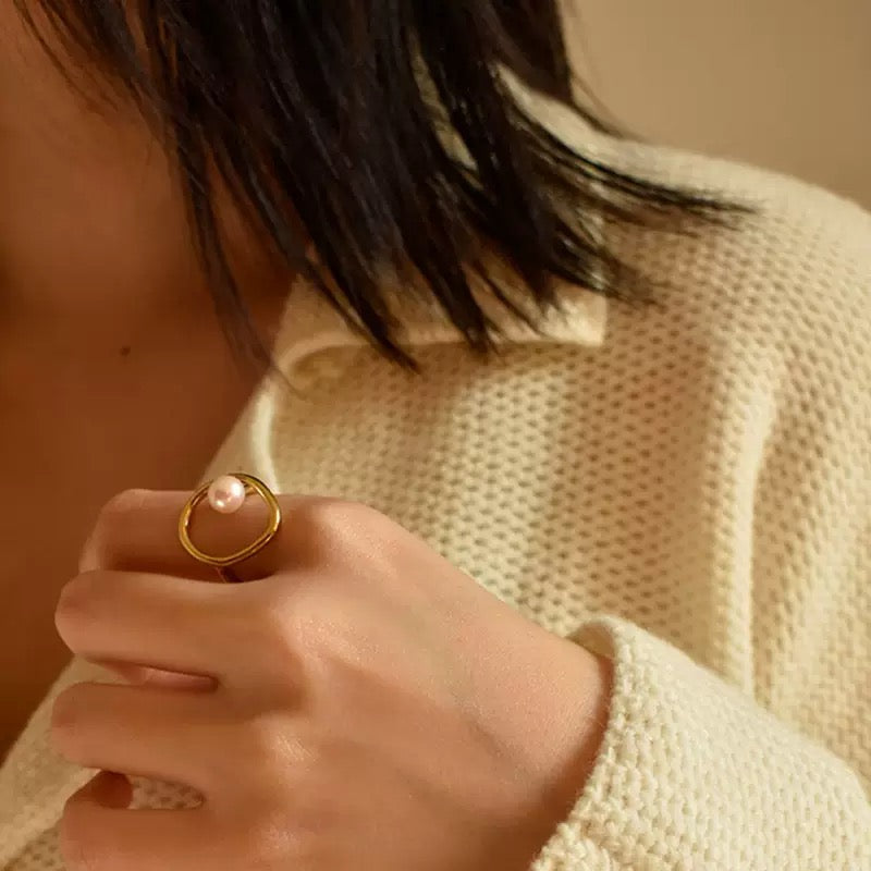 Orbit Pearl Ring