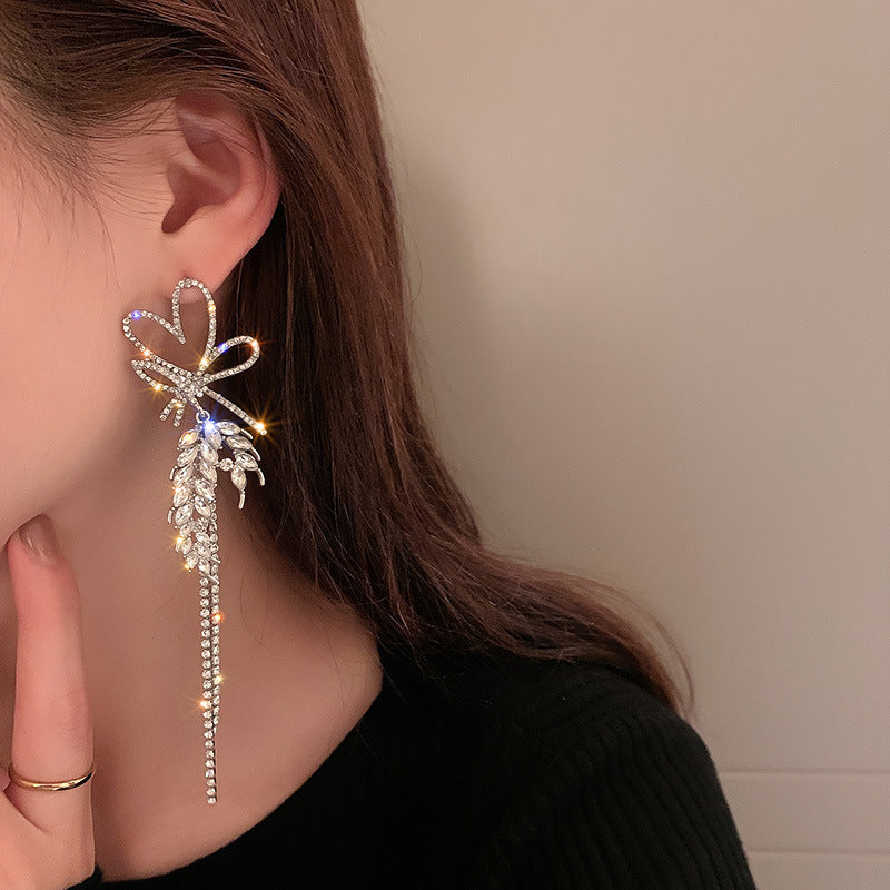 Tassel Zircon Long Earrings - Modingo Modingo