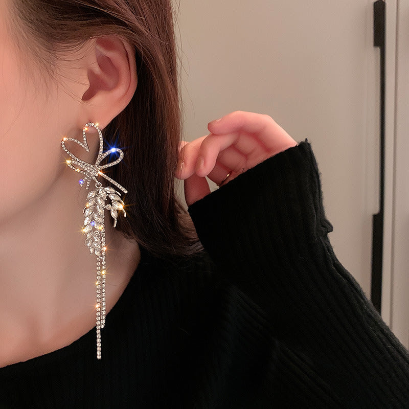 Tassel Zircon Long Earrings - Modingo Modingo