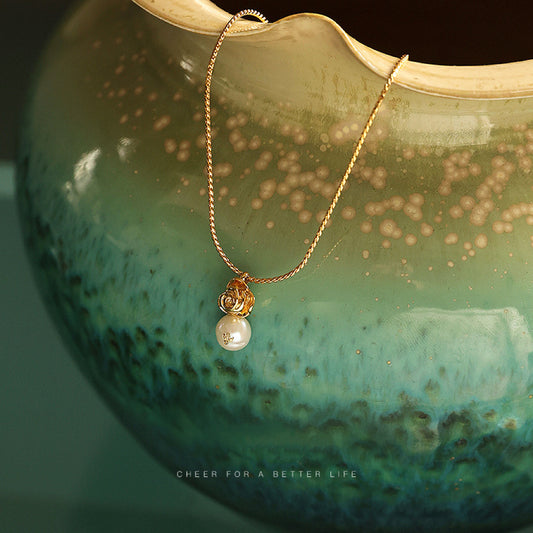 Baroque Pearl with Rose Necklace - Modingo Modingo