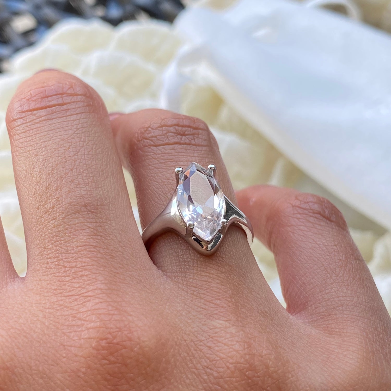 Crystal Silver Open Ring - Modingo Modingo