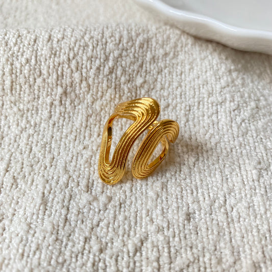 Line Design Gold Open Ring - Modingo Modingo
