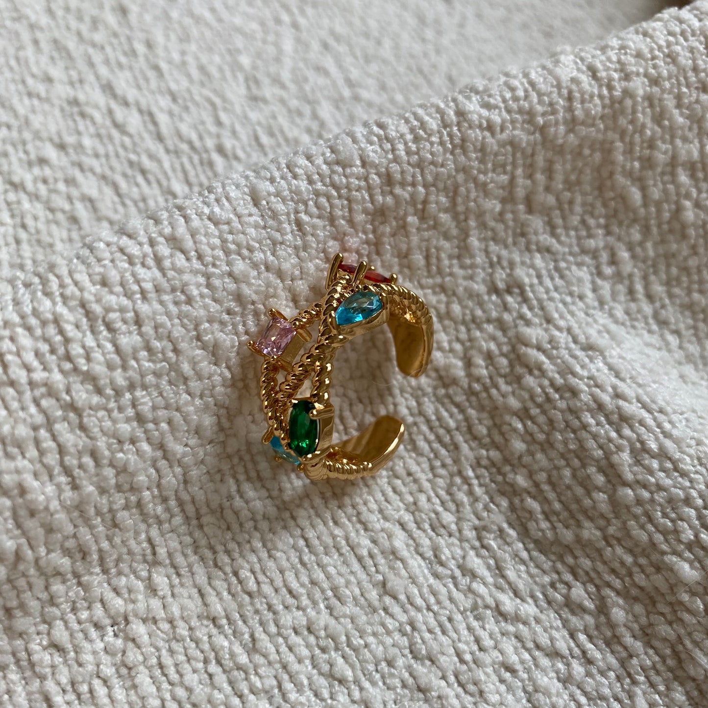 Colorful Zircon Twisted Open Ring - Modingo Modingo