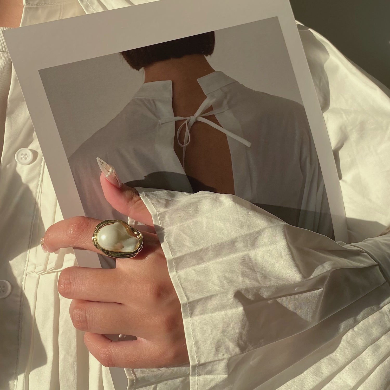 Large Irregular Baroque Pearl Open Ring - Modingo Modingo