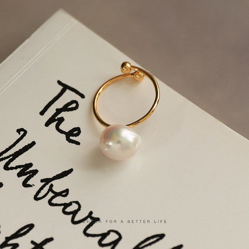 Single Baroque Pearl Open Ring - Modingo Modingo