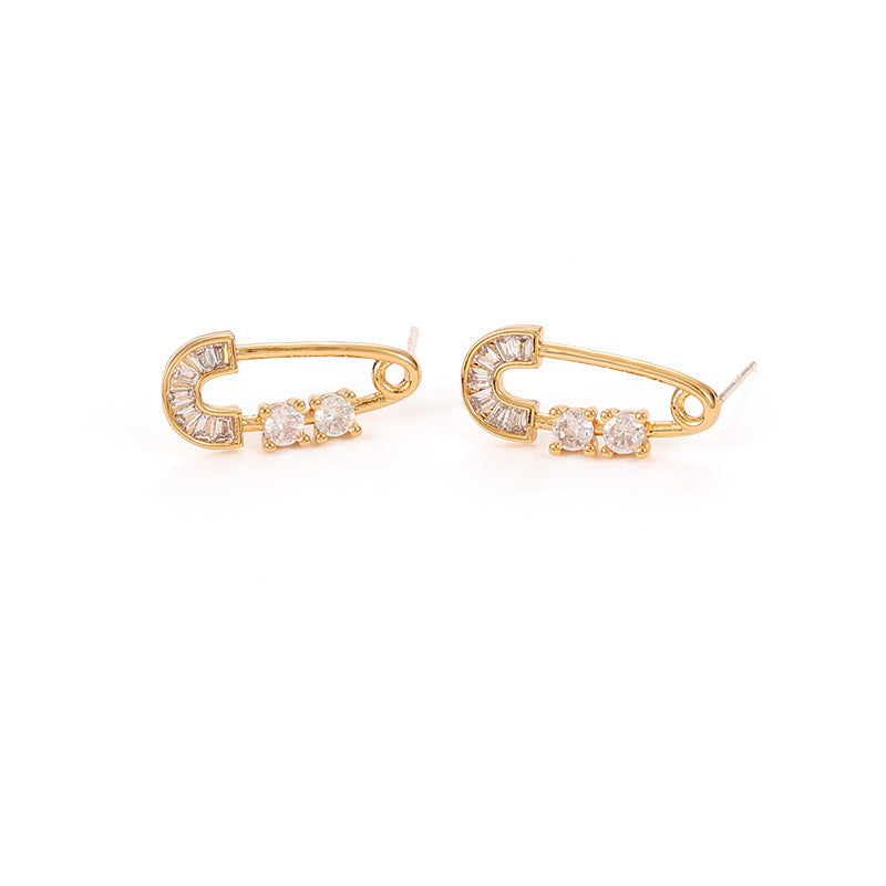 Pin Sparkling Zircon Gold Earrings - Modingo Modingo