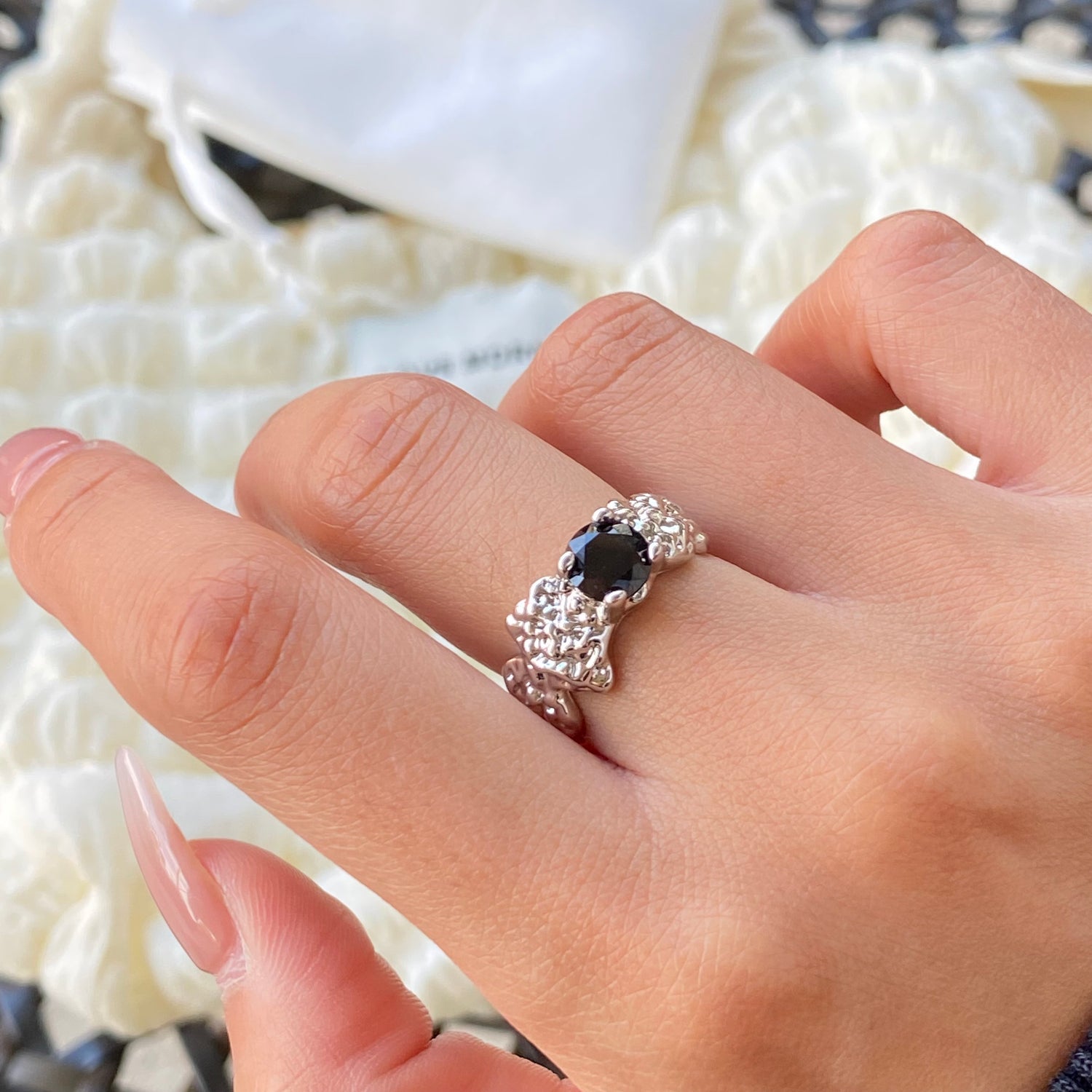 Black Zircon Lava Ring - Modingo Modingo