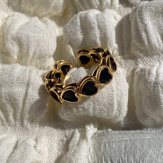 Black Heart Open Ring - Modingo Modingo
