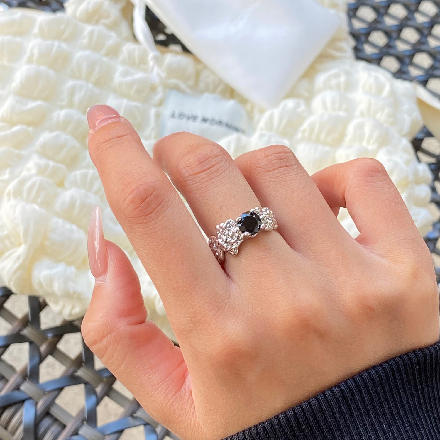 Black Zircon Lava Ring - Modingo Modingo