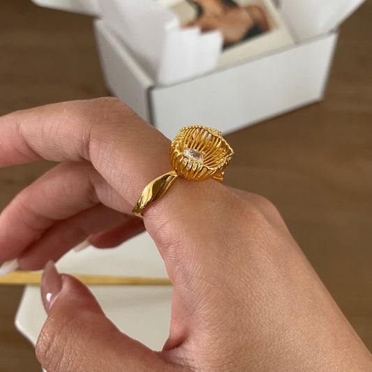 Three Flowers Open Ring - Modingo Modingo