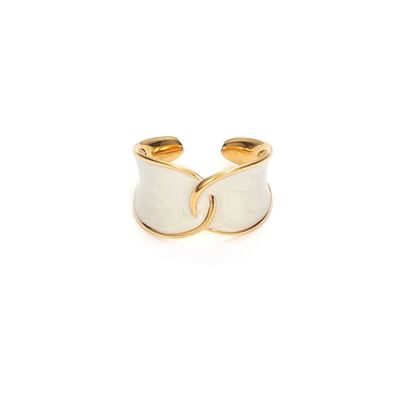 White Enamel Knot Ring - Modingo Modingo