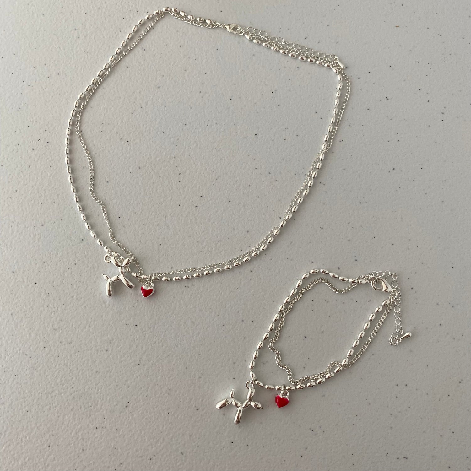 Silver Ballon Dog Jewelry Set - Modingo Modingo