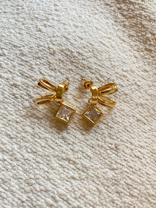 Bow Style Zircon Earring - Modingo Modingo