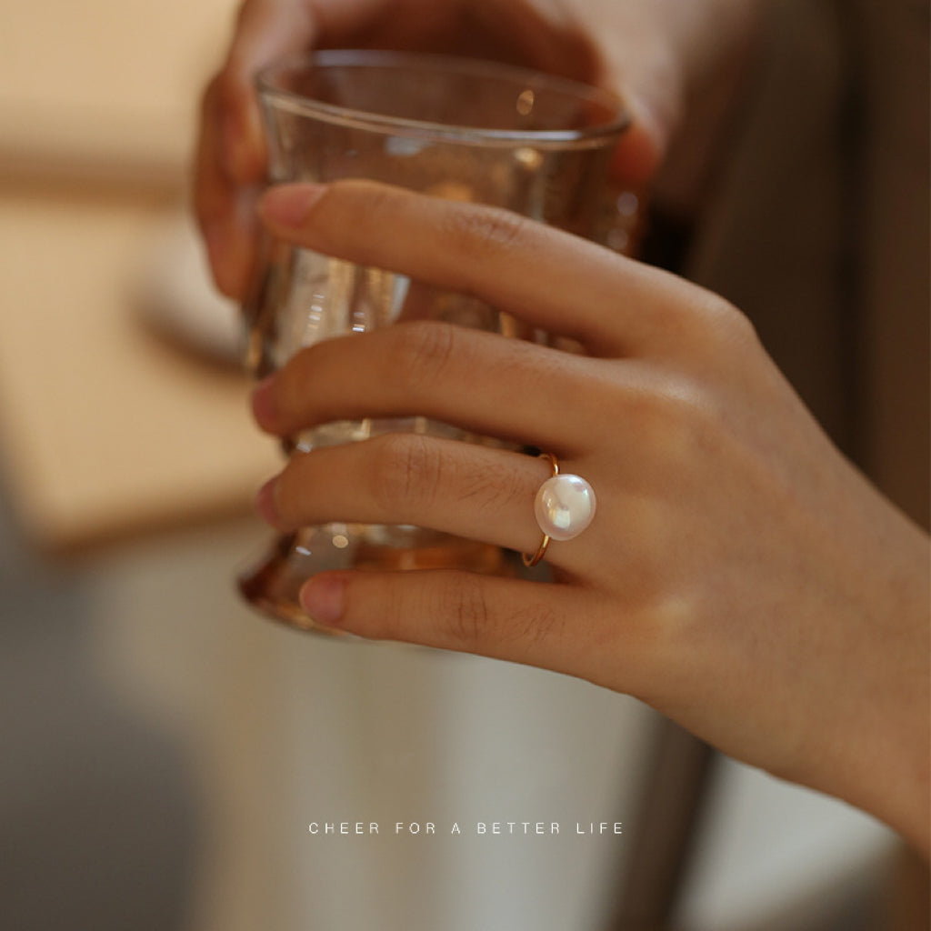 Single Baroque Pearl Open Ring - Modingo Modingo