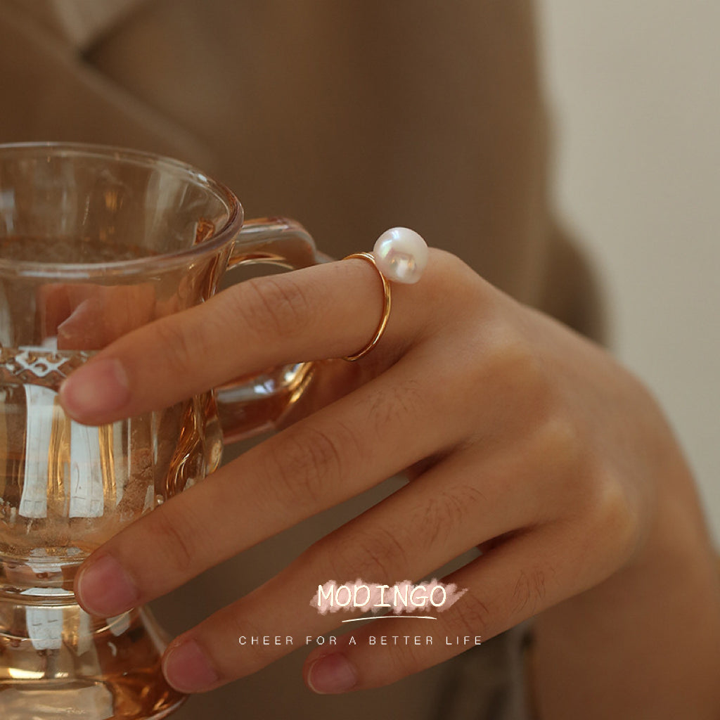 Single Baroque Pearl Open Ring - Modingo Modingo
