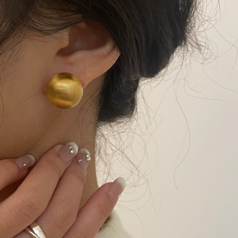 Frosted Textured Ball Earrings - Modingo Modingo