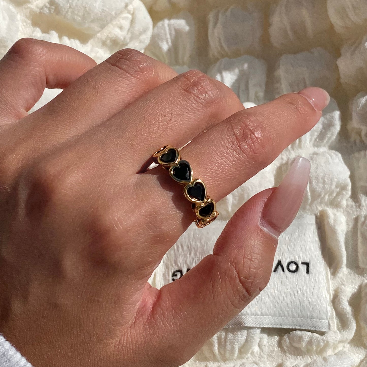 Black Heart Open Ring - Modingo Modingo