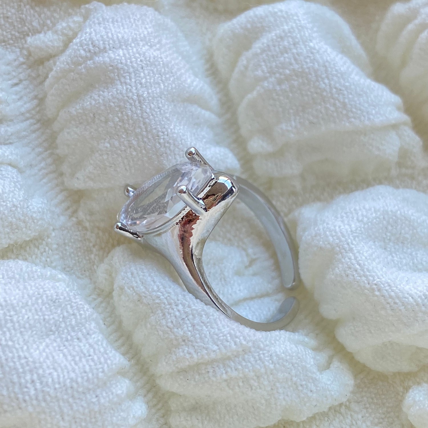 Crystal Silver Open Ring - Modingo Modingo