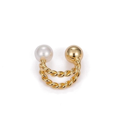 Zenni Twist Double Line Pearl Ear Cuff - Modingo Modingo