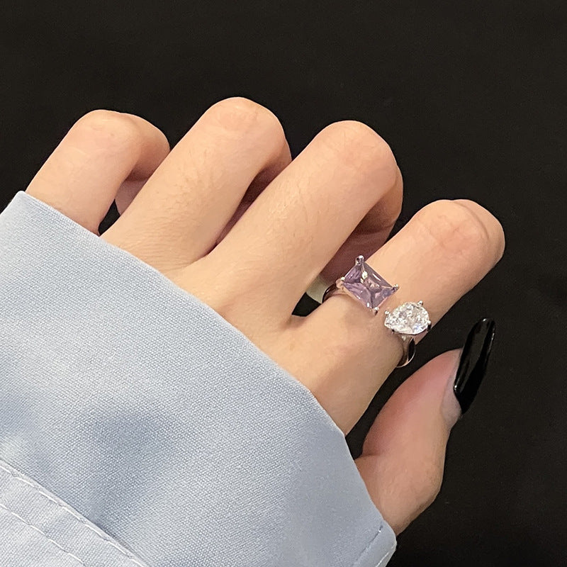 Shiny Zircon Silver Ring Set - Modingo Modingo